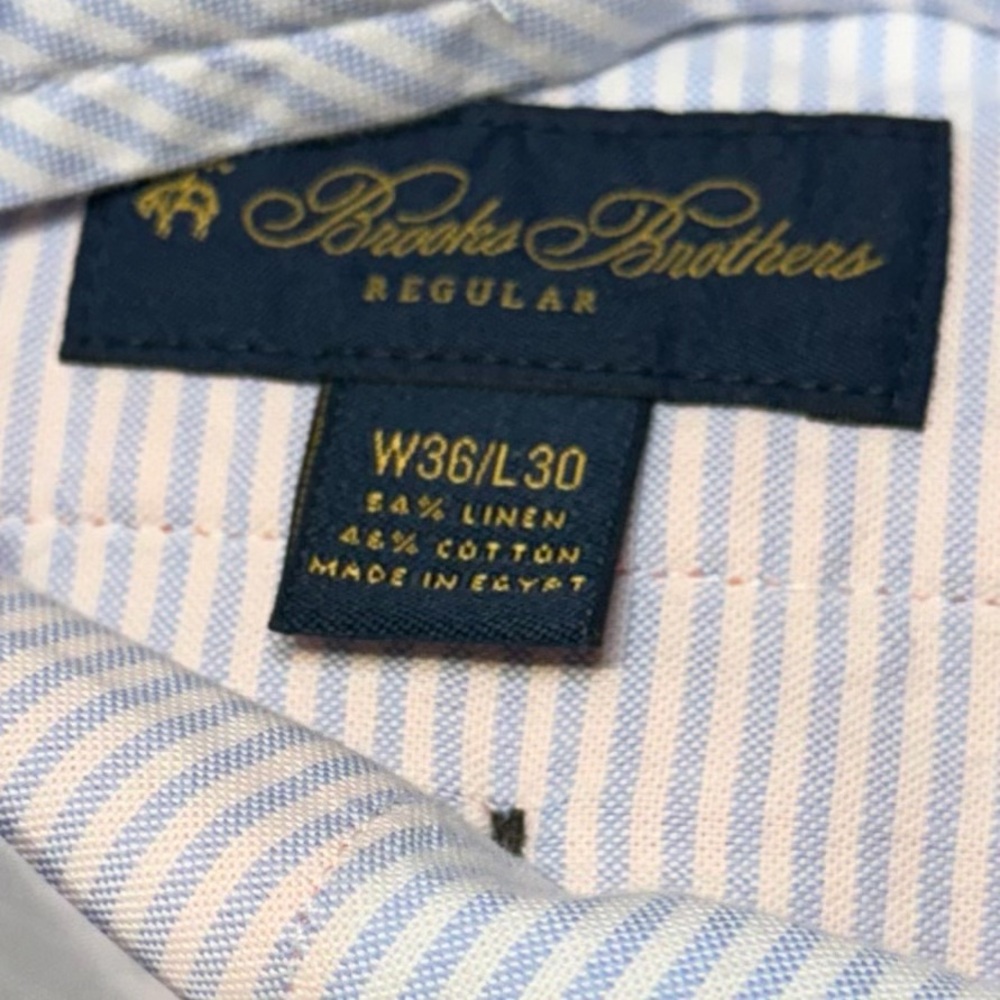 Brooks Brothers Linen Blend Orange Men's Chinos 38 x 30 - Picture 3 of 10